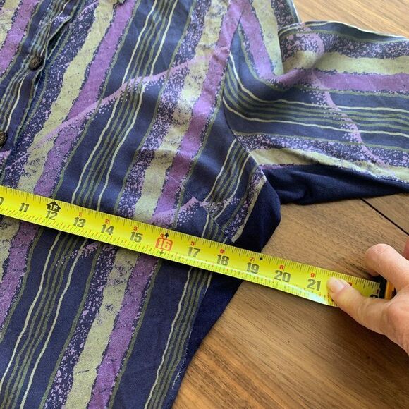 Hauber women's blouse/shirt, sz M, deep purple, sage, EUC, 100% viscose - Picture 6 of 15